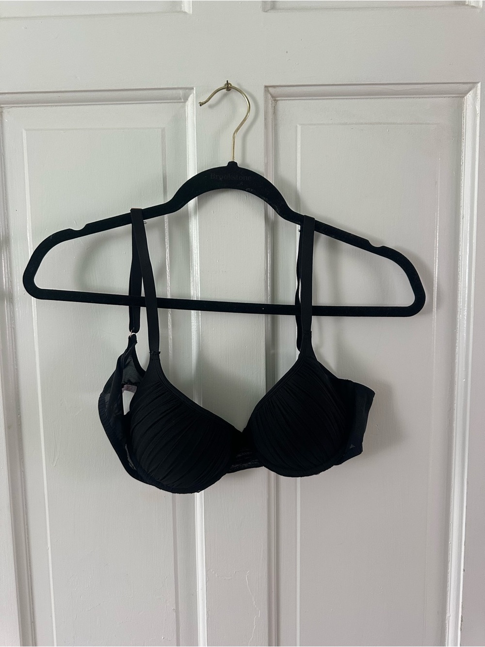 Savage x Fenty Black Padded Bra with Ruched Cups